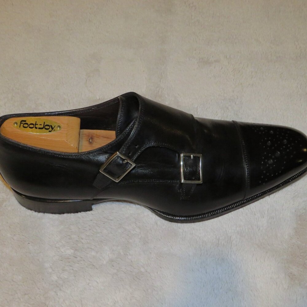 Tom Ford Black Leather Medallion Single Monk Strap Loafers 10 T - Picture 2 of 14